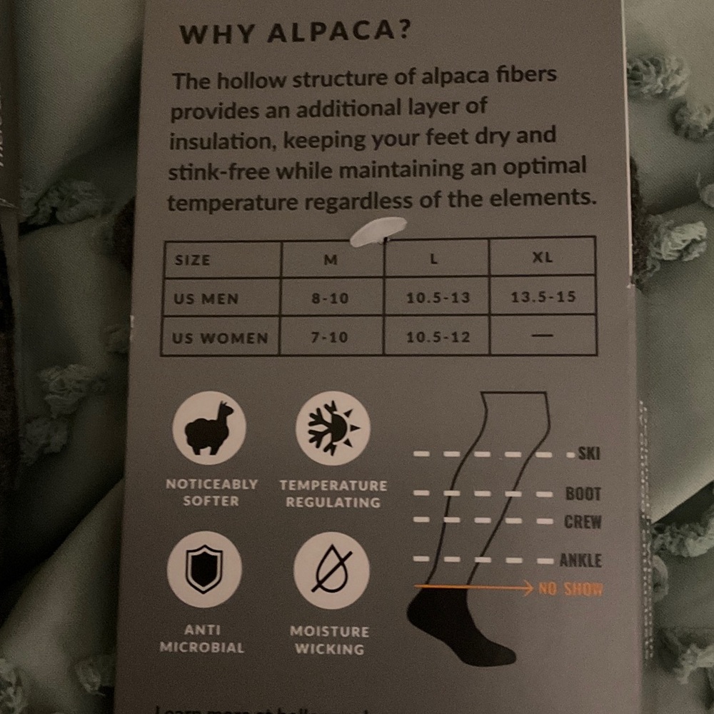 Hollow Brand No-Show Performance Alpaca Socks - Picture 2 of 3